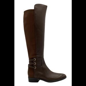 Vince Camuto Medium Calf Leather Tall Shaft Boots Pauletta Brown - Medium